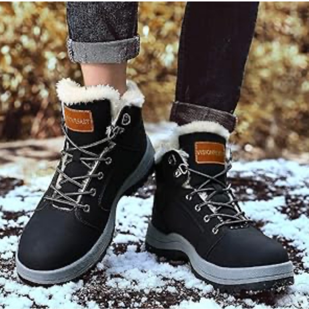 Men's Cozy Black and Brown  faux leather Boots